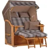 Strandkorb Spiekeroog Teak PE Grey Dessin 522 -Schemel Shop strandkorb spiekeroog teak grey 522 sc01237
