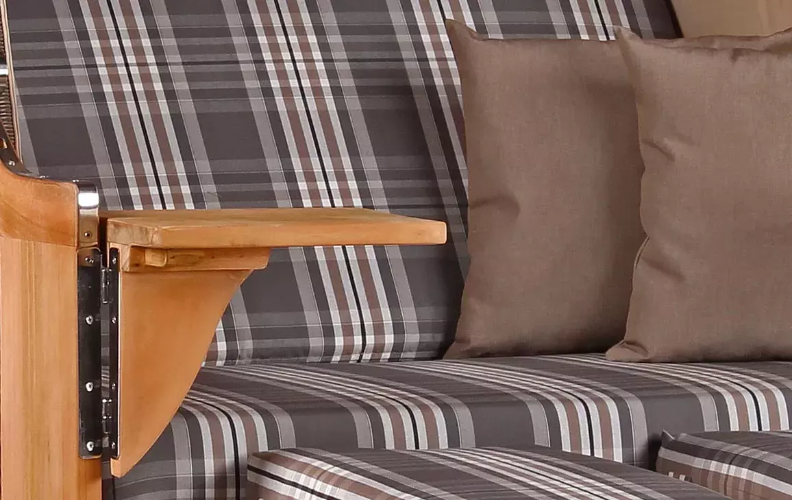 Strandkorb Spiekeroog Teak PE Grey Dessin 522 5 Strandkorb Spiekeroog Teak PE Grey Dessin 522 – Bild 3