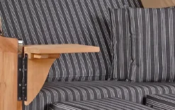 Strandkorb Spiekeroog Teak PE Grey Dessin 500 -Schemel Shop strandkorb spiekeroog teak grey dessin500 gw01200 2