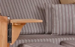 Strandkorb Spiekeroog Teak PE Grey Dessin 501 -Schemel Shop strandkorb spiekeroog teak grey dessin501 gw01201 2