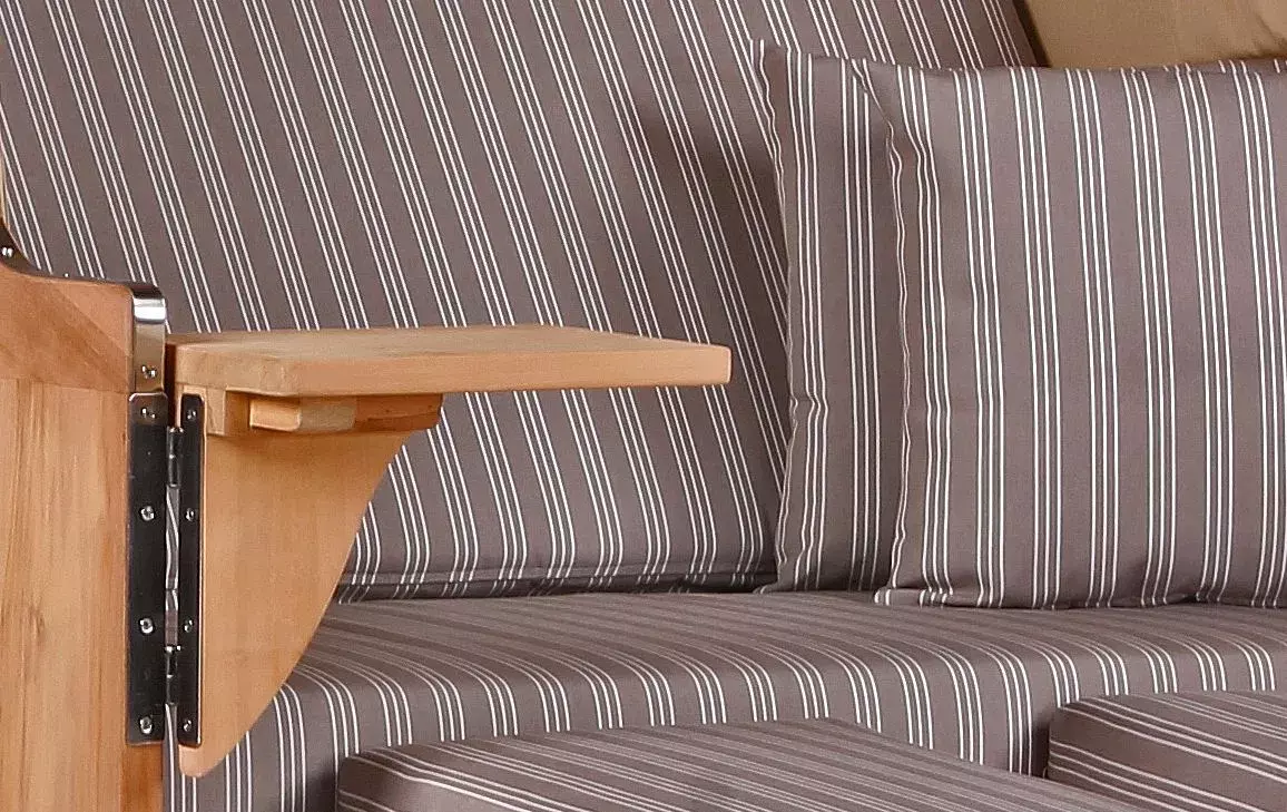 Strandkorb Spiekeroog Teak PE Grey Dessin 501-KOMPLETTSET 9 Strandkorb Spiekeroog Teak PE Grey Dessin 501-KOMPLETTSET – Bild 7