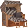 Strandkorb Spiekeroog Teak PE Grey Dessin 505 -Schemel Shop strandkorb spiekeroog teak grey dessin505 gw01205 1