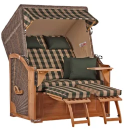Strandkorb Spiekeroog Teak PE Grey Dessin 506