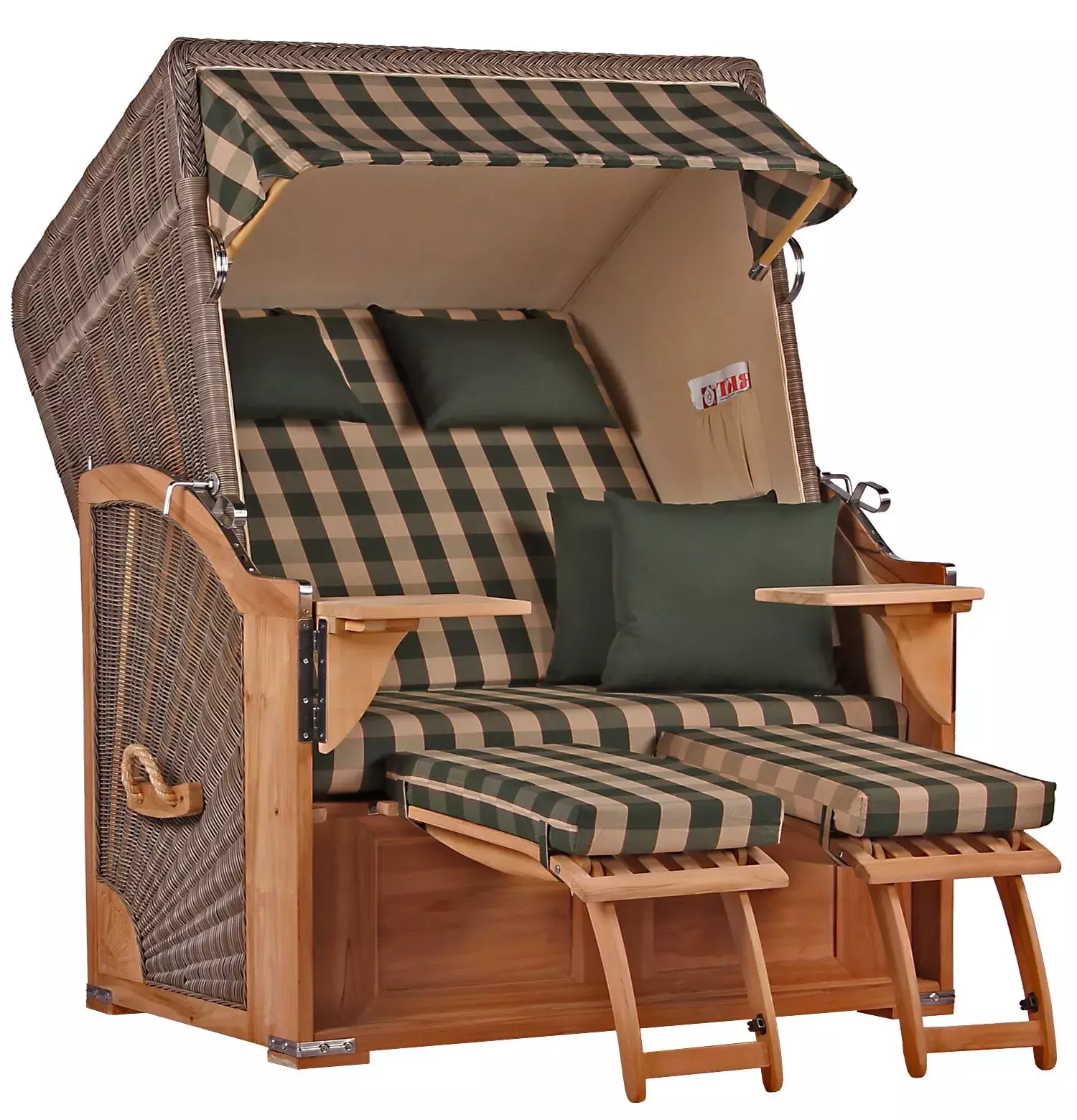 Strandkorb Spiekeroog Teak PE Grey Dessin 506 3 Strandkorb Spiekeroog Teak PE Grey Dessin 506