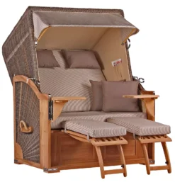 Strandkorb Spiekeroog Teak PE Grey Dessin 510