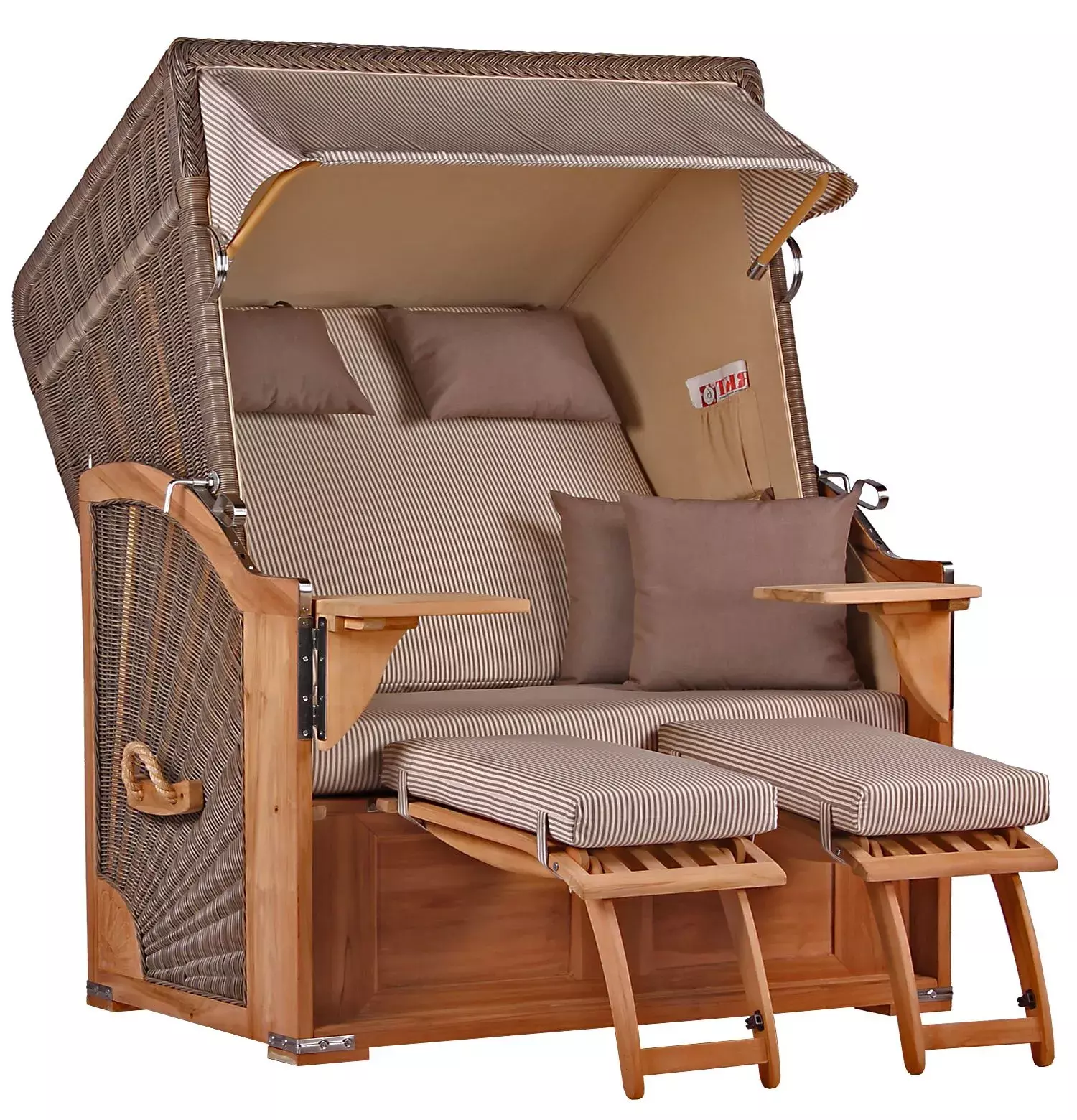 Strandkorb Spiekeroog Teak PE Grey Dessin 510 3 Strandkorb Spiekeroog Teak PE Grey Dessin 510