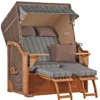 Strandkorb Spiekeroog Teak PE Grey Dessin 520 -Schemel Shop strandkorb spiekeroog teak grey dessin520 gw01217 1
