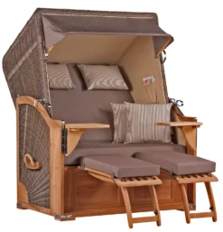 Strandkorb Spiekeroog Teak PE Grey Dessin 534