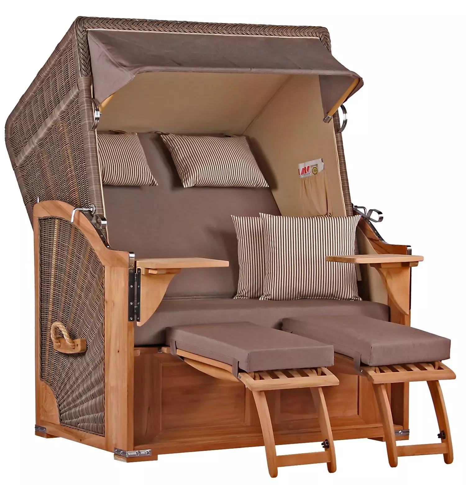 Strandkorb Spiekeroog Teak PE Grey Dessin 534 3 Strandkorb Spiekeroog Teak PE Grey Dessin 534