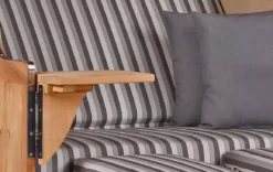 Strandkorb Spiekeroog Teak PE Grey Dessin 545 -Schemel Shop strandkorb spiekeroog teak grey dessin545 gw01224 2