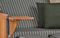 Strandkorb Spiekeroog Teak PE Grey Dessin 504 -Schemel Shop strandkorb spiekeroog teak shell dessin504 gw01244 2