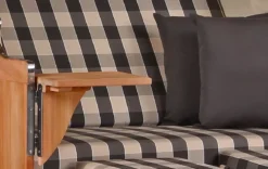 Strandkorb Spiekeroog Teak PE Grey Dessin 505 -Schemel Shop strandkorb spiekeroog teak shell dessin505 gw01245 2