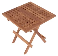 Deckchair ZickZack Teak Und Tisch Devon Teak-KOMPLETTSET -Schemel Shop tisch eckig klein3