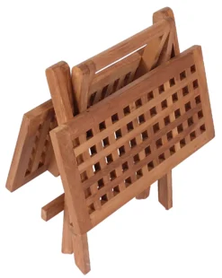 Deckchair ZickZack Teak Und Tisch Devon Teak-KOMPLETTSET -Schemel Shop tisch eckig klein4